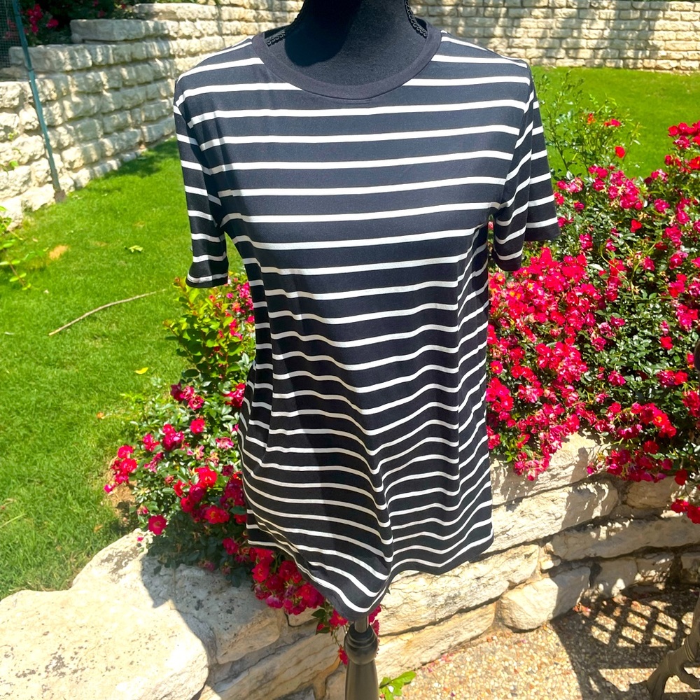 Ninexis, Black & White, Striped, Shirt, Size S